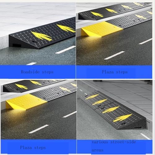Rampa portátil de caucho y plástico, diseño de doble propósito, textura super antideslizante, soluciona obstáculos para scooters de movilidad miniatura 3