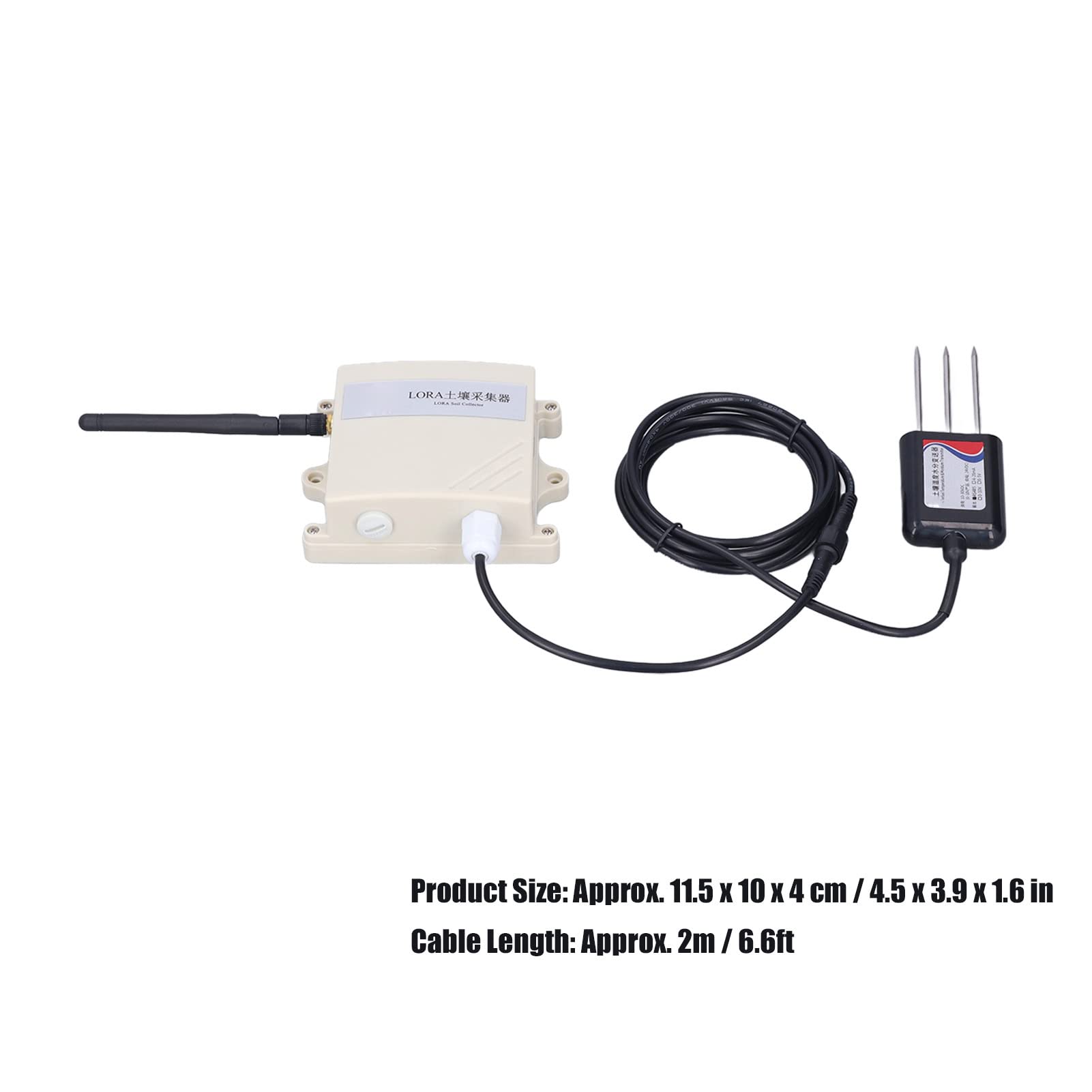 Transmisor de Sensor de Suelo Sensor Inalámbrico de Humedad del Suelo RS485 con Monitoreo de Temperatura Alcance de 3000 M IP65 ABS Carcasa Impermeable para Usuarios de Invernaderos de