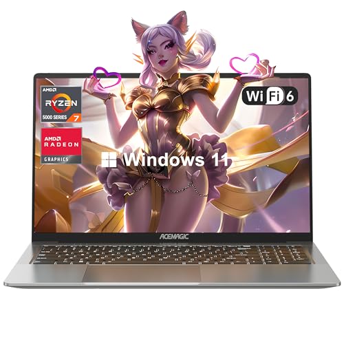 ACEMAGIC 2025 Laptop, Laptop with AMD Ryzen 7 5700U (8C/16T, Up to 4.3GHz), 16GB RAM 512GB NVMe SSD Laptop Computer, Radeon RX Vega 8 Graphics, 16.1-inch FHD Display, WiFi 6, Backlit KB
