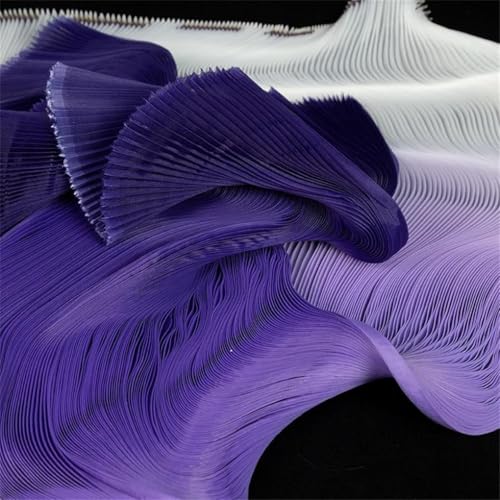 Tissu maille plissée dégradé structurant pour robe de mariée