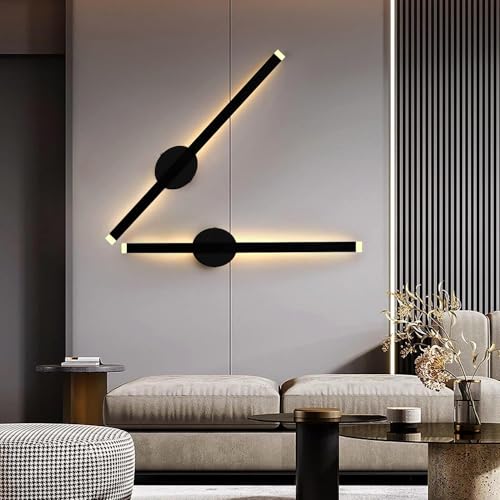 Image of Acrylic 15w Modern LED Long Wall Sconce Black Wall Light for Bedroom, Living Room, Corridor, Lighting Fixtures Wall Mount - (2 Pack)