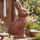 BrightRow 47 Inch Giant Easter Chocolate Bunny Decor Faux Chocolate Bunny Cardboard Standup Rabbit Yard Outdoor Decor Rabbit Signs Outdoor Display for Easter Party Holiday Spring Home Lawn Garden
