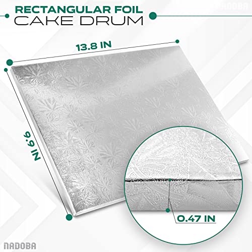 Rectangular White Cake Boards Rectangle - Cake Drums Super Heavy Elements Foil Board Cake Holder Reusable Cake Board Set - 13.8X9.9 Rectangle Cake Carrier White Carton Board Sheets Cake Supplies Base #TOP1