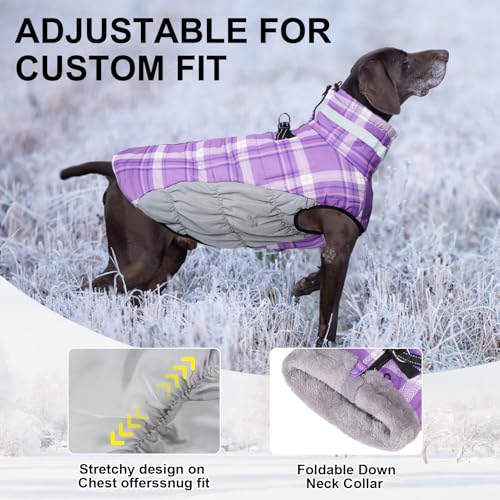 Beautyzoo NOR_6048109PPL_XS Dog Winter Coat, Warm Dog Jacket With Harness Built In For Small Medium Large Dogs, Dog Cold Weather Coats Snowsuit thumb #2
