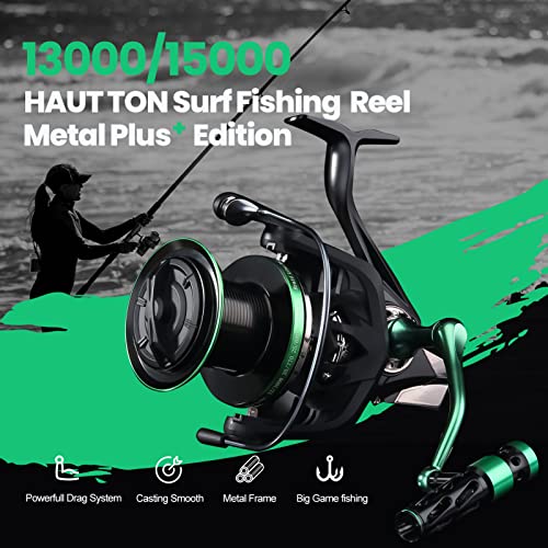 Haut Ton NGK2-13000 Spinning Reel 15000 Series Advanced Version,17+1Bb Full Metal Surf Fishing Reels,4.7:1 Gear Ratio 55Lbs Max Drag Medium/Heavy Long Casting Inshore & Offshore Saltwater Monster Fish. thumb #1
