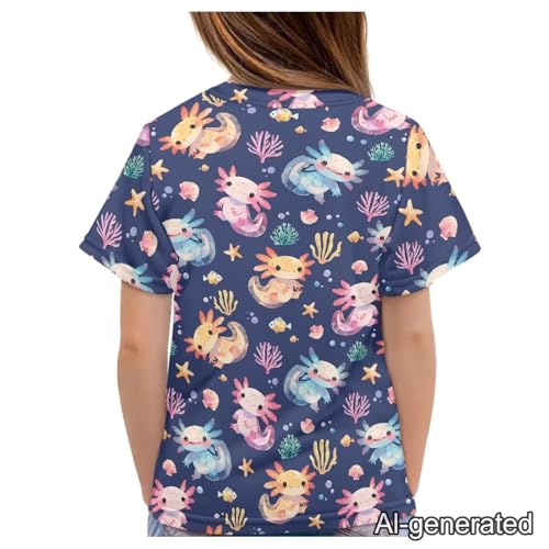Image of Renewold Kids Novelty T-Shirt for Girls Boys Short Sleeve Crewneck Summer Tee Soft Breathable Graphic Shirt for Age 2-16