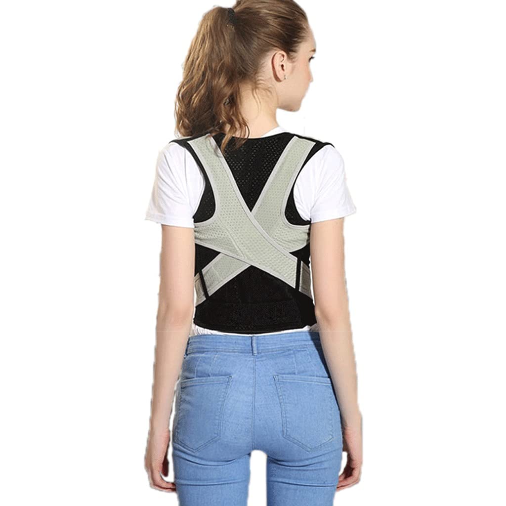 Correttore posturale per la Schiena， Corsetto terapeutico， Cintura di Supporto per la Colonna vertebrale， Fascia di correzione della Postura Lombare per Uomini，with Waist Belt-X