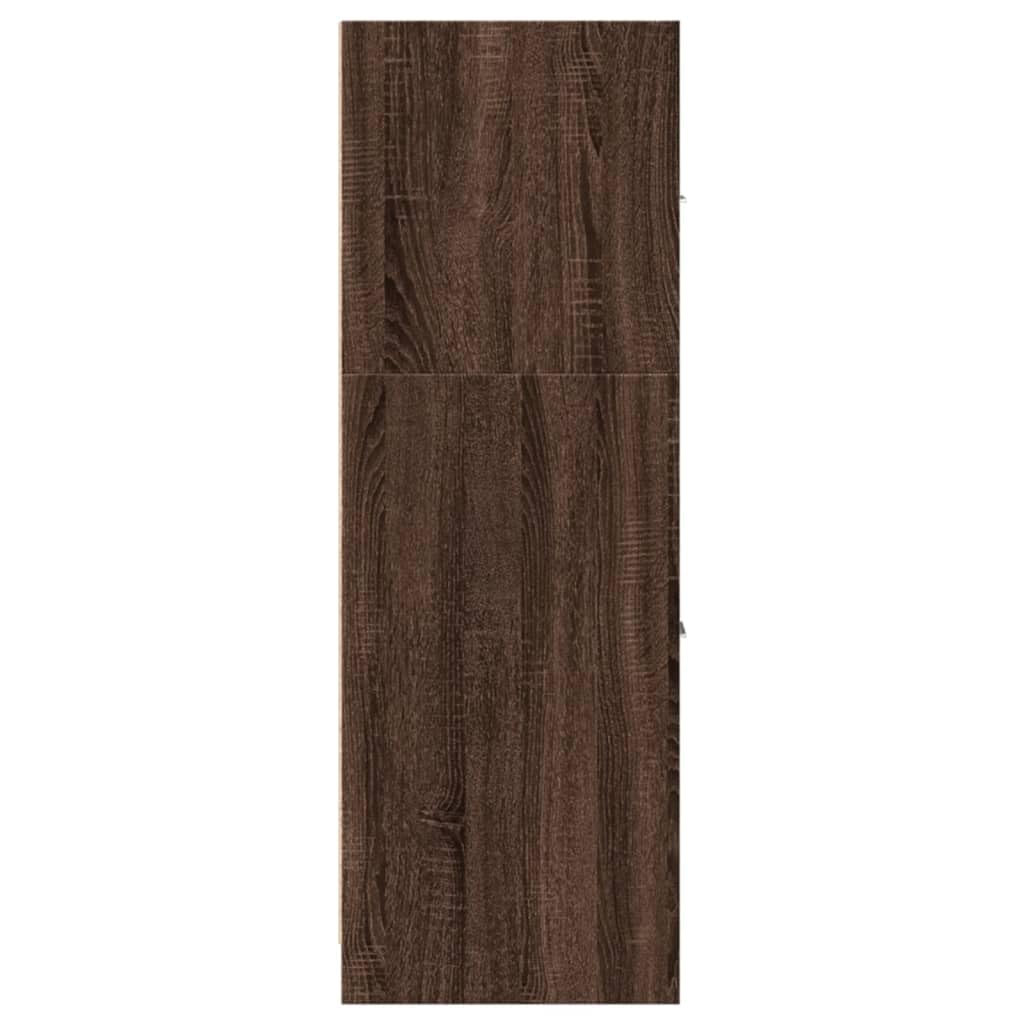Armoire à pharmacie aspect chêne 40 x 41 x 118 cm - Commode avec 2 tiroirs - Armoire de rangement pour salon, couloir, cuisine
