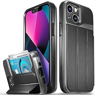 Vena Wallet Case Compatible with Apple iPhone 13 Mini (5.4"-inch), vCommute (Military Grade Drop Protection) Flip Leather Cover Card Slot Holder with Kickstand (Space Gray)