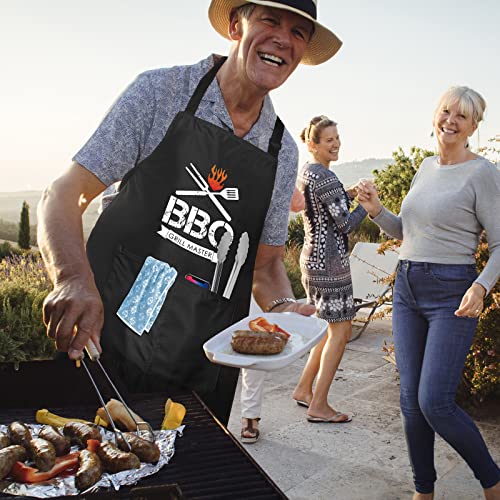 Glhmogm Bbq Aprons For Men Funny Bbq Grill Gift Apron For Father, Husband, Chef, Cooking Bib Apron With Adjustable Neck Strap, Long Waist Ties And 2 Pockets For Kitchen Baking Gardening #TOP1