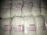 Baby-Wolle, 5er-Pack, speziell für Babys, besonders weiches Garn, 5 x 100 g weiß