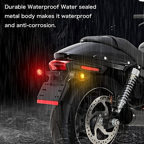Nthreeauto Bullet Rear Turn Signals Led Motorcycle Blinkers Amber Red Brake Tail Light Universal Compatible With Harley Sportster Dyna Honda Shadow Yahama Suzuki Kawasaki Chopper Bobber (Diode Bulbs) #TOP3