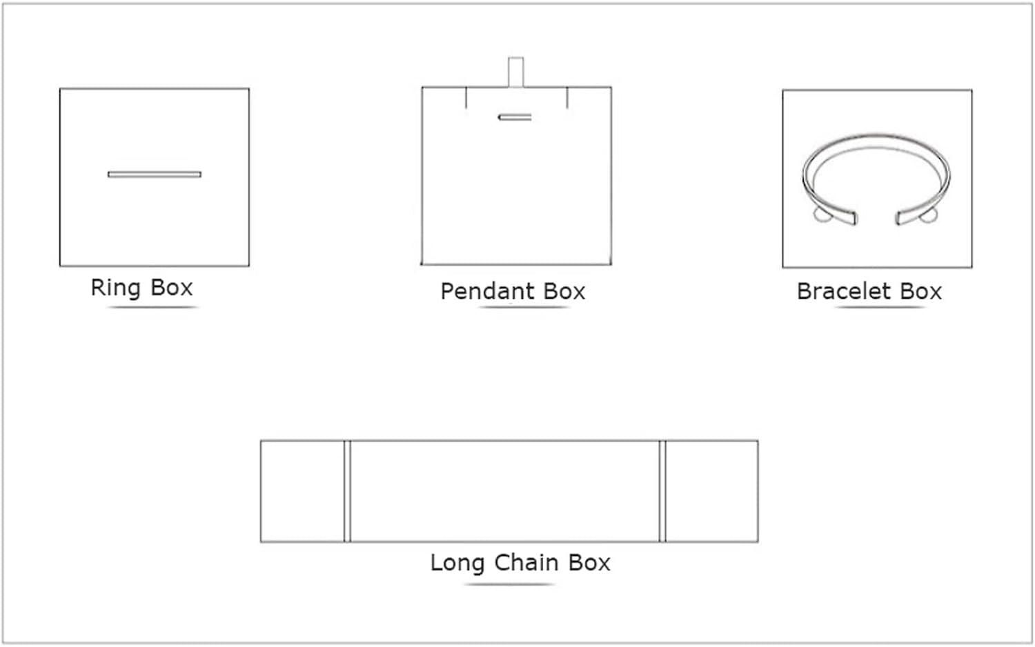 4-Piece PU Leather Jewelry Box Set, Engagement Ring Packaging for Pendant, Bracelet, Necklace(White)