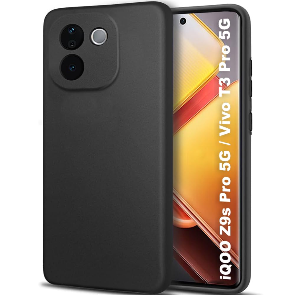 TheGiftKart Sleek Back Cover Case for iQOO Z9s Pro 5G / Vivo T3 Pro 5G | Slim Fit Protective Design | Ultra Matte Finish | Camera Protection Bump | Soft Silicon Back Cover Case (Silicone, Black) (B0DDX43DBM) Amazon Price History, Amazon Price Tracker