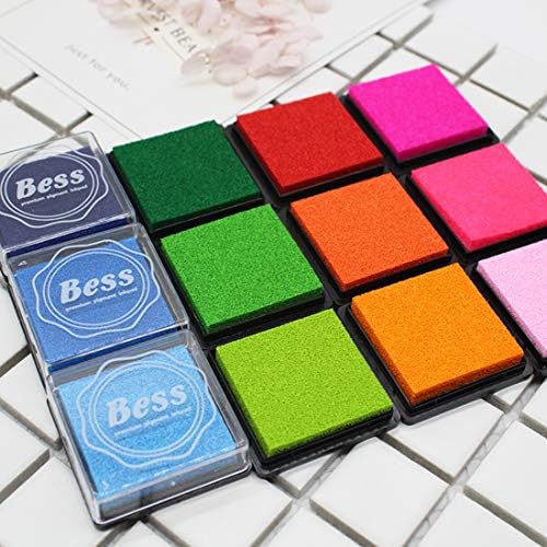 Ink Pad Set, New Upgrade Ink Pad Fingerprints Non-Toxic Washable Stamp Pad for Paper Craft Fabric, Scrapbook, Birthday, Canvas Wedding (20 Pack)