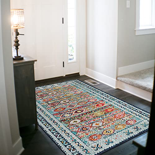 Wonnitar Bohemian Geometric Low-Pile Area Rug #TOP22