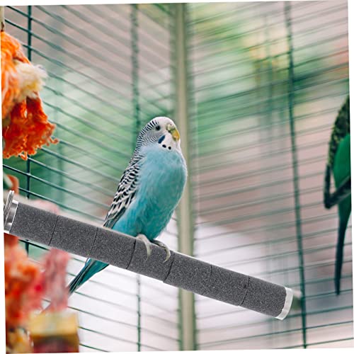 Bird Standing Stick Parrot Toys Parakeet Bird Toy Bird Cage Accessories Parakeet Cage Perch Parrot Standing Sticks Bird Biting Stick Bird Cage Perch Birdcage Rod Toy Corundum Grey #TOP13