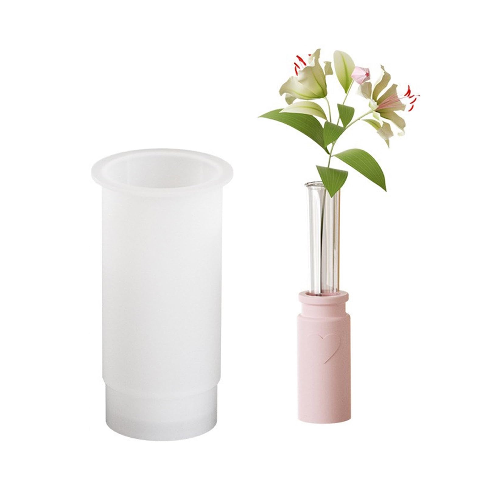 Unique Resin Mold Craft Flexible Vase Heart Shaped Flower Jar Candelabra Handmade Vase Craft Mold