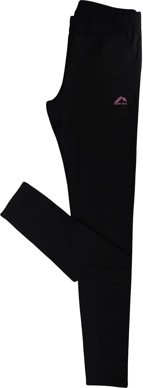 More Mile Girls Long Running Tights - Black-13-14 Years