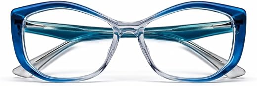 JOY EYEWEAR Queen Cat-Eye Glasses Frame, Clear Lens, Premium Eyewear with Case For Women