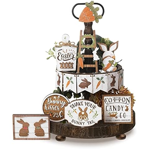 Amyhill 14 Pcs Easter Tiered Tray Decor Cover