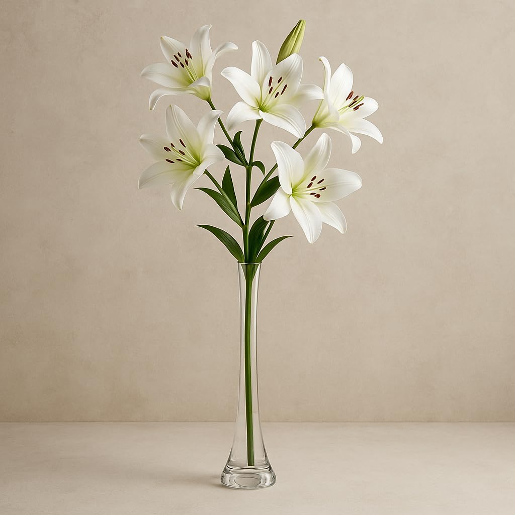 Floralcraft Clear Floralcraft® 40Cm Glass Lily Vase – Compact Tall Vase For Centrepiece For Weddings, Events, Hotels & Displays