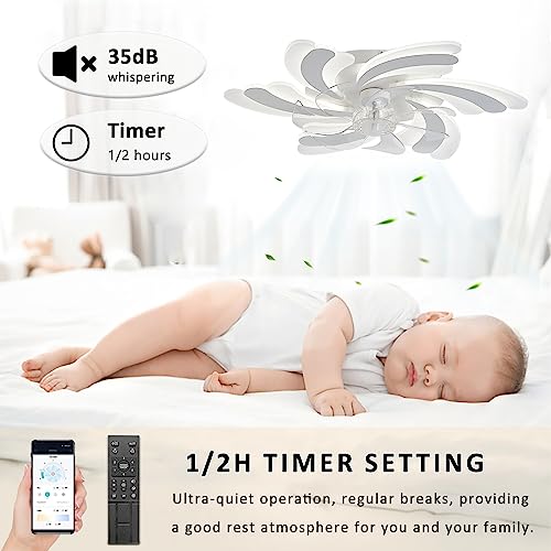Ventilateur de plafond hiver été design blanc avec lumière modulable - 5