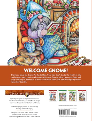 Creative Haven Gnome for the Holidays Coloring Book (Adult Coloring Books: Holidays & Celebrations) - Image 2