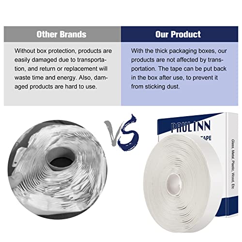 Paulinn Butyl Tape Rv, Marine Boat Windows Repair Sealant Putty Caulking Tape Butyl Rubber Seal Tape For Camper/Marine/Outdoor Waterproof Repair/Plumbing/Epdm Roof Patching, 1/8" X 3/4" X 30 Ft White #TOP5