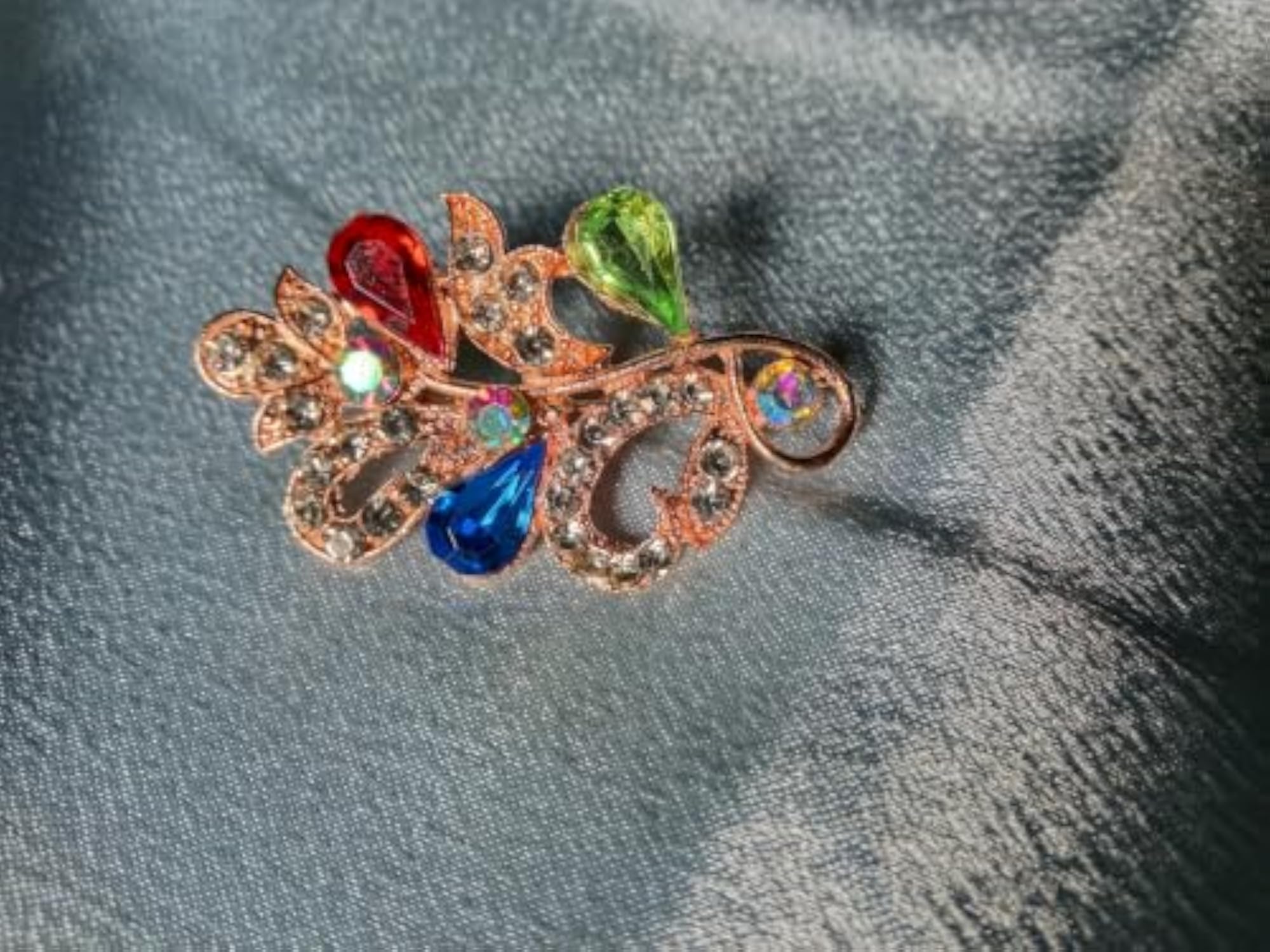 Multicolour Crystal Floral Brooch Pack of 2, Elegant Accessories