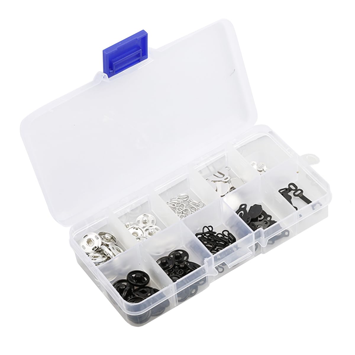 Luckious Brand 100pcs Skirt Hooks - Sew-on Snaps, Hook & Eye Latches for Sewing and Clothing Repair