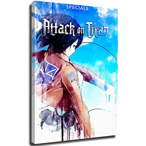 Snadkil Lienzo decorativo enmarcado con diseño de ataque a titan, diseño de ataque a titan, 40,64 x 60,96 cm
