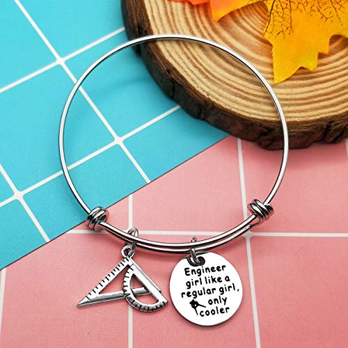 Funny Engineer Gift For Girls Woman Engineer Bracelet Ruler Charm Expandable Bangle Engineering Gift For Engineering Student Gift Mechanical Engineer Gift For Friend Engineering School Graduation Gift #TOP2