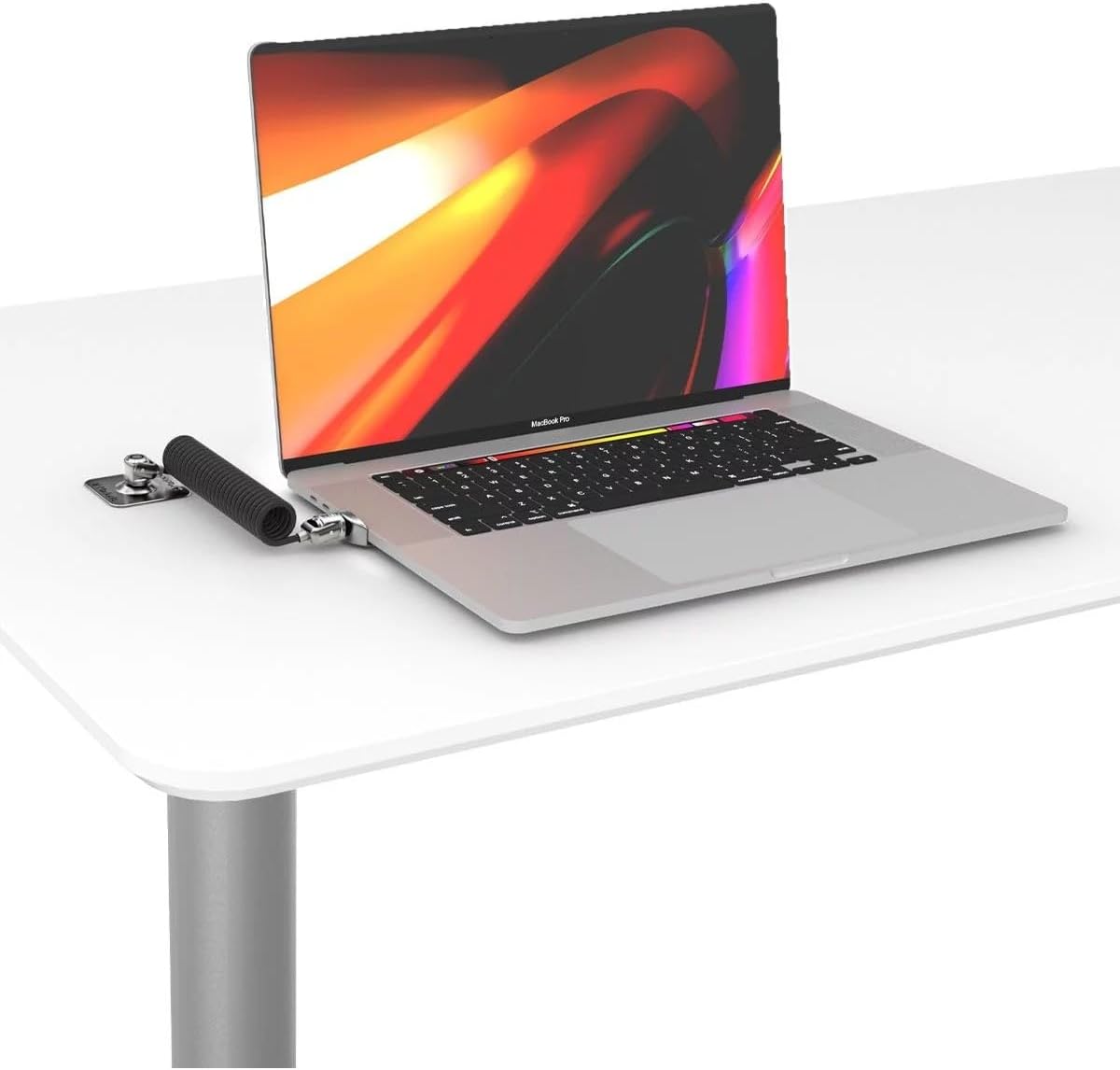 Compulocks Keyed Double Head Cable Lock Black Dual Head Coiled Cable, W125864060 (Black Dual Head Coiled Cable Keyed Lock, 2 Keys, Galvanized Steel, Black)