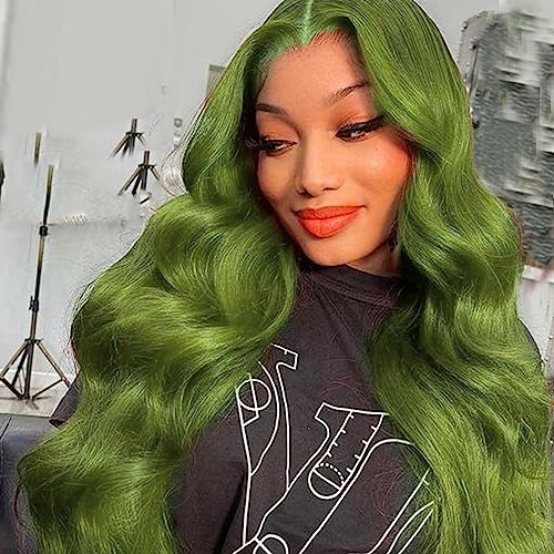 Perruque AFBeauty Highlight vert synthétique ondulée 24 inch