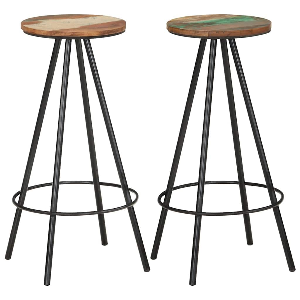 Tabourets de bar industriels robustes en bois vieilli de 76 cm
