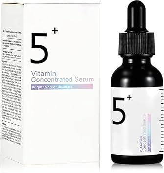 No.5+ Vitamin Concentrated Brightening Serum 30ml   Specifically formulated to improve acne scars, sun spots and uneven skin tone, providing brightening and antioxidant care