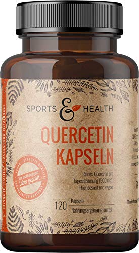 Quercetin Kapseln – 120 Kapseln - Quercetin 500mg pro Tagesdosierung - Vegan - Frei von Zusatzstoffen – Quercetin Hochdosiert