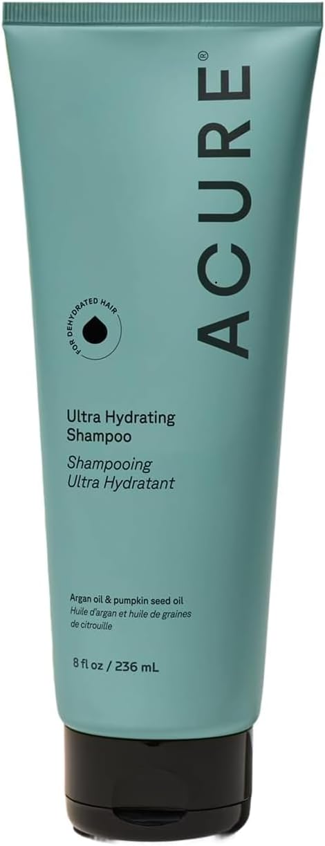 Acure Ultra Hydrating Shampoo - Moisturize & Soften Hair - 8 fl oz | Moisturizing Shampoo for Women & Men, for Damaged, Dry, & Color Treated Hair w/ Argan Oil, Vegan, Paraben Free, Sulfate Free