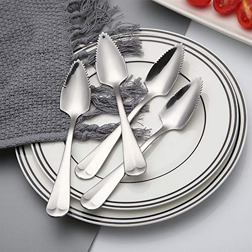 6 Pcs Stainless Steel Grapefruit Spoon Scraping Spoon Dessert Spoons For Apple, Kiwi, Papaya, Orange And Ice Cream #TOP6