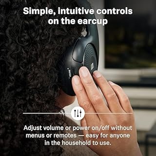 Sennheiser Cuffie Wireless RS 120-W, On-Ear per un Ascolto TV, 3 Modalità Audio, Controllo del Volume, Portata del Segnale di 60 m, Combinazione Trasmettitore, Caricatore, Colore Nero