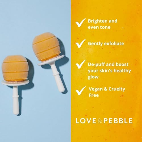 Miniatura 8 de Love & Pebble Beauty Pops - Máscara de hielo para masaje y cuidado de la piel con cúrcuma y aloe | Beneficios dérmicos Cryo del rodillo facial de