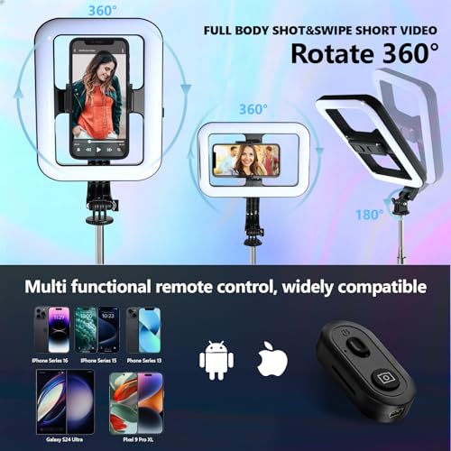 Lampe circulaire selfie LED trépied de table diffusion live - 6