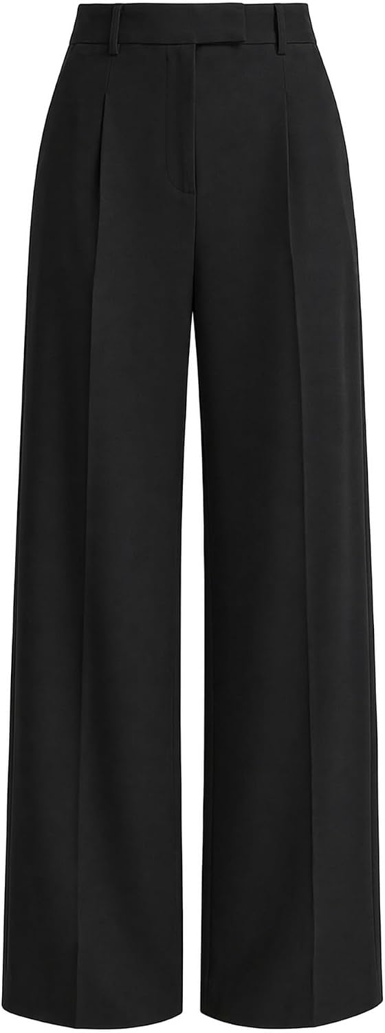 Women High Waisted Wideleg Straightleg Pants Dress Business Workplace Commuting Formal Casual Wear