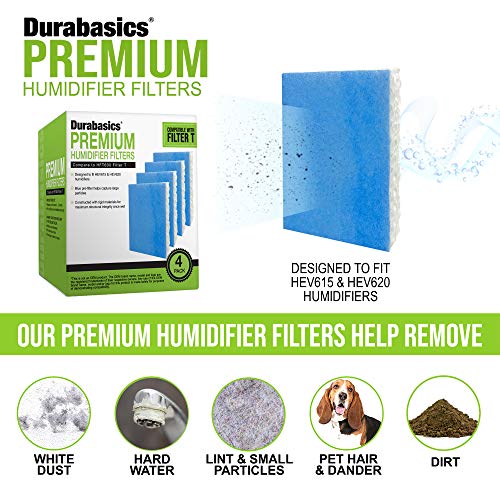 Durabasics Filter Replacements For Honeywell Filter T - 4 Pack - For Hev615 & Hev620 - Compatible With Hft600 Honeywell Humidifier Filter, Hft600, Filter Hft600 & Honeywell Humidifier Filter T #TOP2