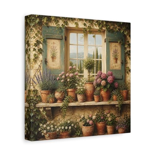 Tableau peinture cottage européen sur toile premium avec châssis 3cm