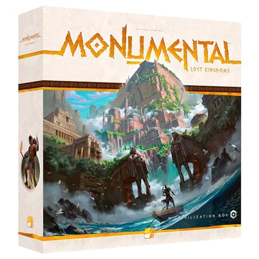 Monumental Lost Kingdoms Expansion - Civilization & Deckbuilding Board Game, Adds a 5th Player, Ages 10+, 1-5 Players, 90-120 Min