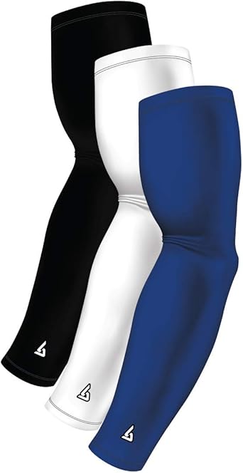 Cooling Sports Compression Arm Sleeves for Men, Women, Youth - UV Sun Protection & Tattoo Cover Up Forearm Sleeve - 3 Pack