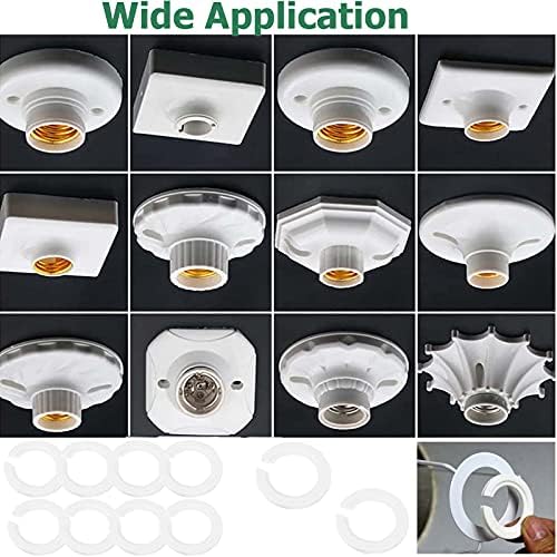 Lampshade Reducer Ring,10 Pcs E27 to E14 Plastic Lamp Shade Ring Converter,42mm to 29mm to Support Lamp Shade with Duplex Ring Fitting, for Fitting Screw Lamp Shades to Bayonet
