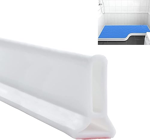 Protector contra salpicaduras de ducha de 78 pulgadas, sello de puerta de ducha plegable de silicona para umbral de agua, tira de sellado inferior